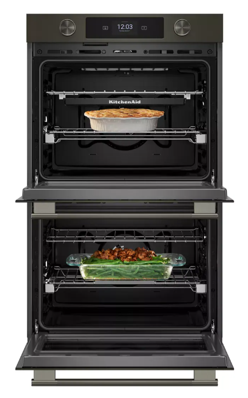 30-inch Smart Electric Double Wall Oven with Assisted Cooking Modes – Black Ore