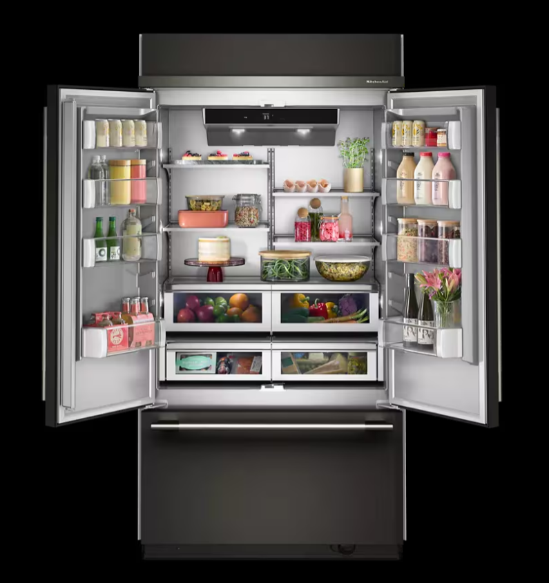 Kitchen Aid’s 24.2 Cu. Ft. 42″ Built-In French Door Bottom Mount Refrigerator with Platinum Interior