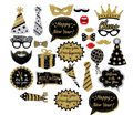 PartyAire Black/Silver/Gold New Year's Eve Party Kit, 250-pc
