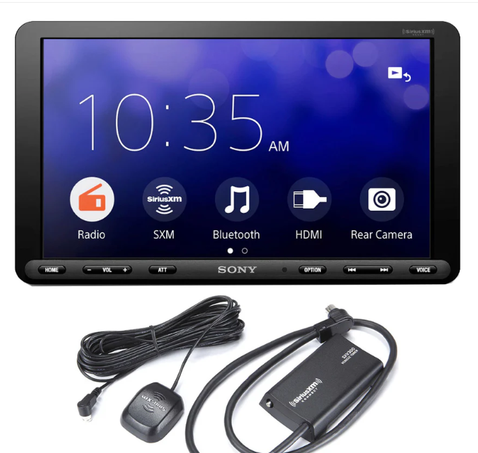 Sony XAV-AX8100 8.95" Digital Media Receiver | SiriusXM SXV300V1C Connect Vehicle Tuner Bundle