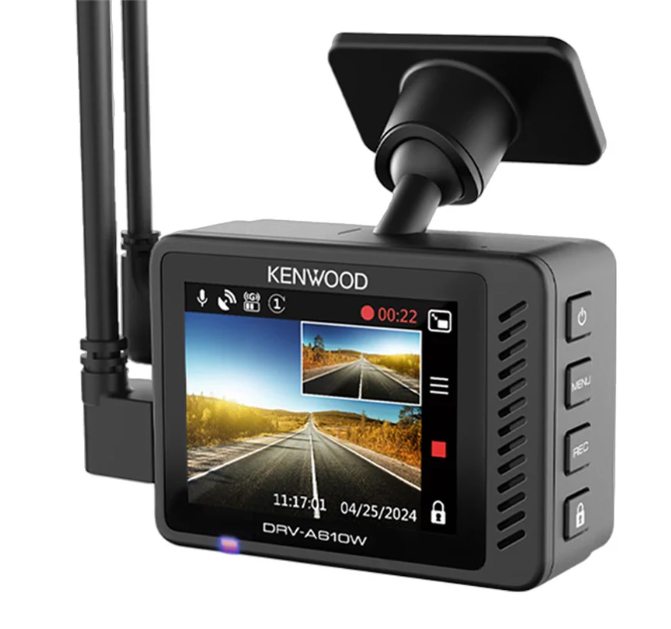 Kenwood DRV-A610WDP 2-Channel Compact 4K HD Dash Camera with 2" Display, Wi-Fi, and GPS - includes Rear-View Cam (DRVA610WDP)